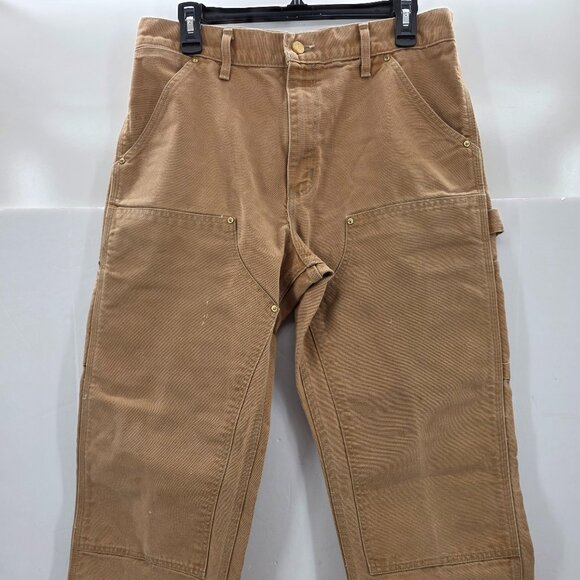 Vintage Carhartt Double Knee Pants USA Made B01 BRN Brown Faded Distressed 32x29 - Picture 1 of 14